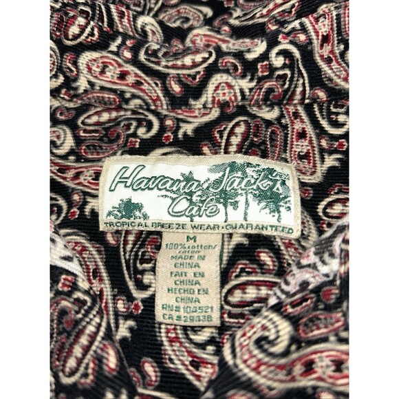 Havana Jacks Cafe Men's Size Medium Button Paisley Corduroy Long Sleeve Shirt - Picture 2 of 4